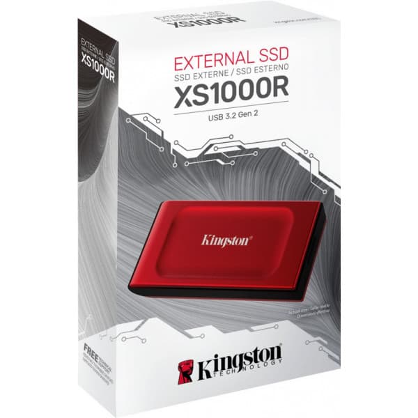 Kingston XS1000 ekstern SSD, 1 TB, rød
