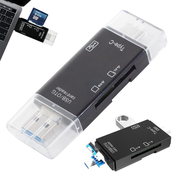 Kortlæser SD/MicroSD/TF - USB 2.0 / USB-C Adapter – OTG