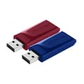 Miniatyrbild 3 av 3: Verbatim Slider 32 GB USB 2.0 USB-minne - blå, röd (paket med 2)