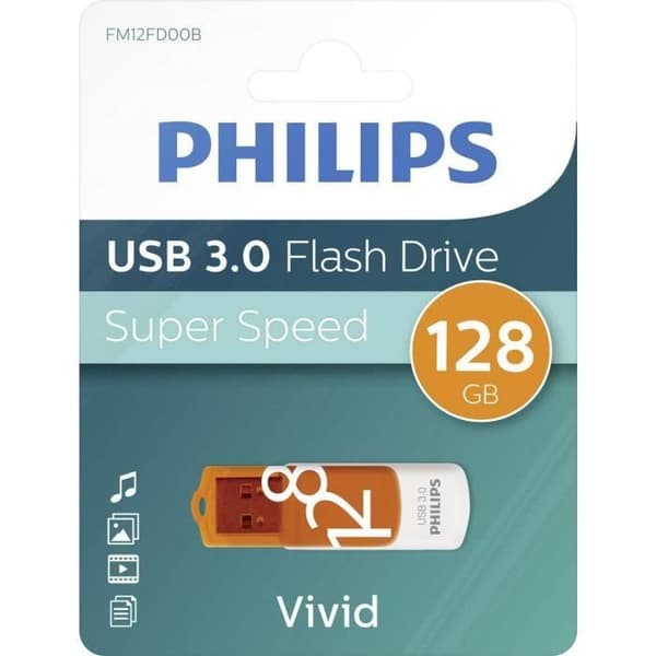 USB-nyckel - PHILIPS - Vivid - 128 GB - USB 3.0 - Läshastighet 100 MB/s