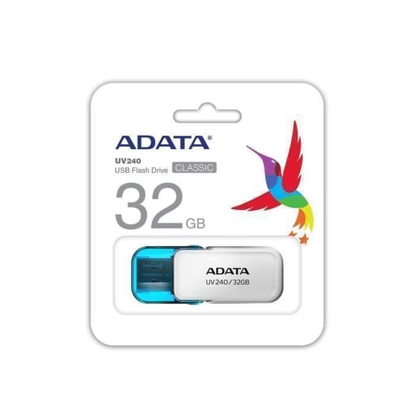 USB-nyckel - ADATA - UV240 - 32 GB - USB 2.0 - Cap - Vit