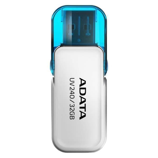 USB-nyckel - ADATA - UV240 - 32 GB - USB 2.0 - Cap - Vit Vit