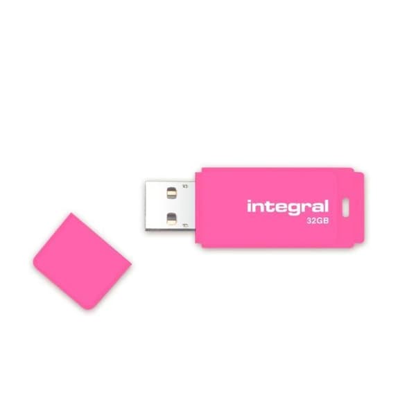 Inbyggd USB Neon 32GB Rosa Rosa