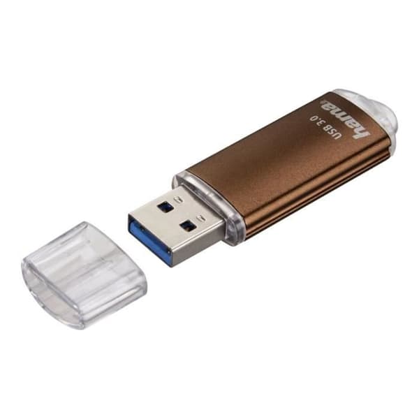 USB-nyckel - HAMA - FlashPen Laeta - 128 GB - USB 3.0 - Brun