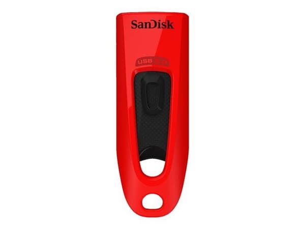 SanDisk Ultra 32 GB rött USB-minne - USB 3.0 - Upp till 80 MB/s