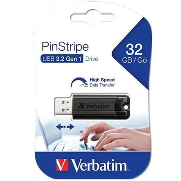 USB-minne Verbatim Pinstripe Svart 32 GB