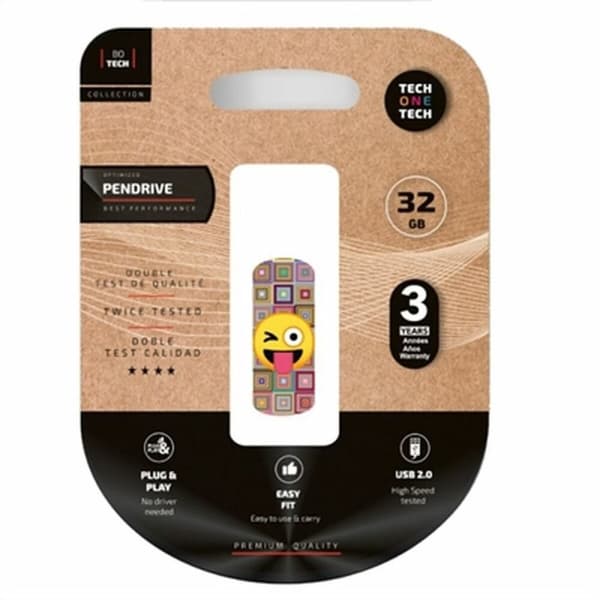 USB-minne Tech One Tech TEC4402-32 Multicolour 32 GB Multifärg