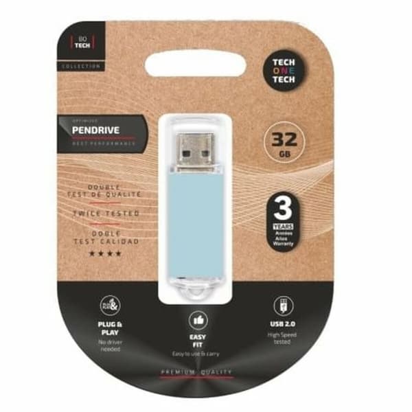 USB-stik Tech One Tech TEC3010-32 Blå 32 GB