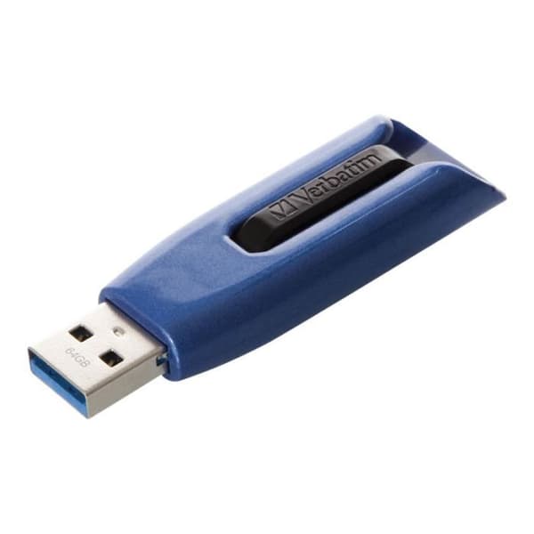 VERBATIM Store 'n' Go V3 MAX - 64 GB - Svart / Blå Blå