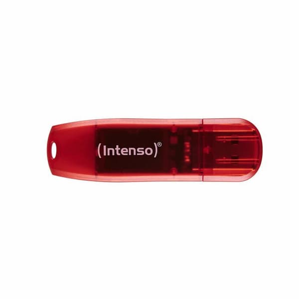 USB-nyckel - INTENSO - Rainbow Line 3502491 - 128 GB - USB 2.0 - Transparent röd