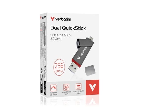 Verbatim Dual QuickStick - USB flash-enhet - 256 GB - USB 3.2 Gen 1 / USB-C
