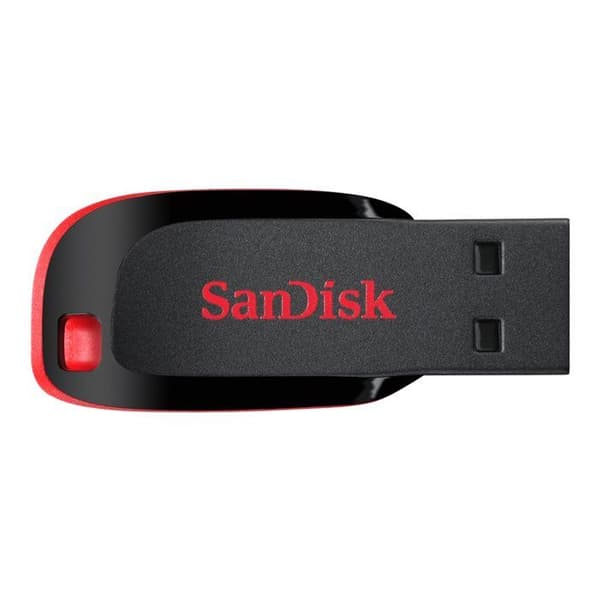 USB-nyckel - SANDISK - Cruzer Blade - 128GB - 2.0 - Svart/Röd