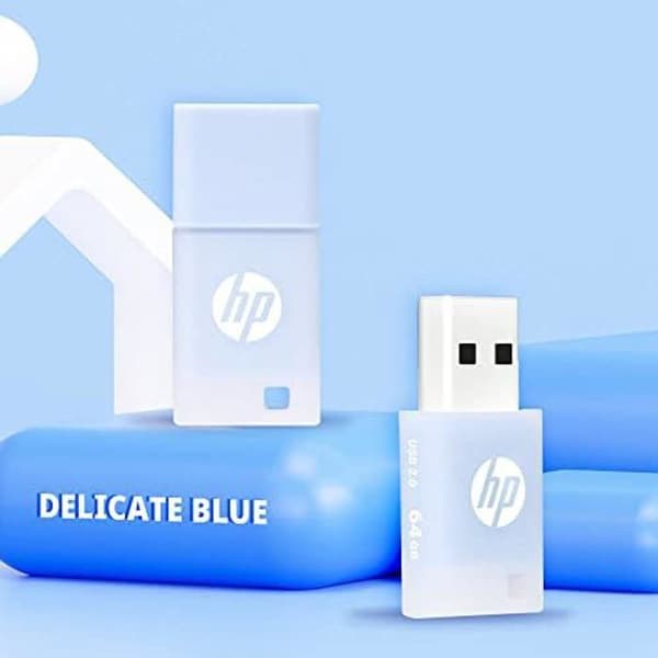 USB-nyckel - HP - v168 - 64 GB - USB 2.0 - Pastellblått - Hållbar design