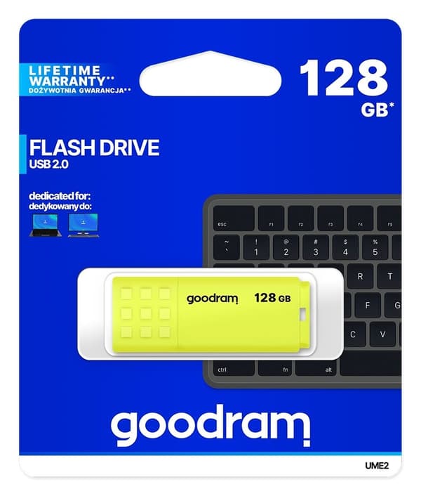 Goodram UME2 128GB USB-minne USB Type-A 2.0 Gul