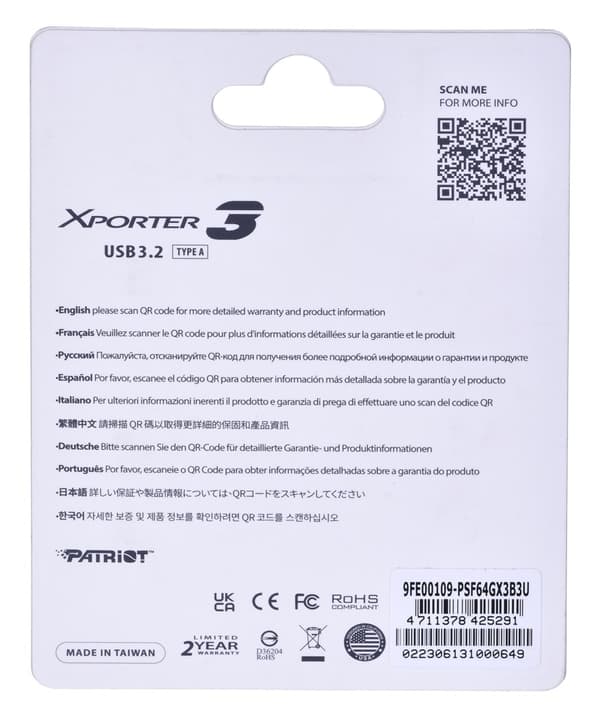 PARTIOT FLASHDRIVE Xporter 3 64GB Typ A USB 3.2