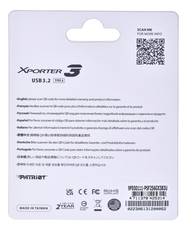 PARTIOT FLASHDRIVE Xporter 3 256GB Typ A USB 3.2