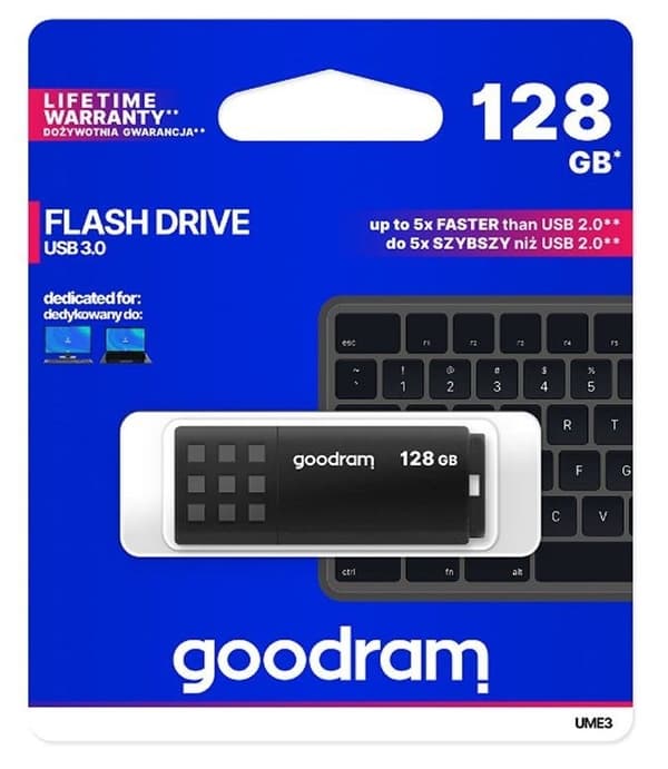 Goodram UME3 USB-flashdrev 128 GB USB Type-A 3.0 (3.1 Gen 1) Sort Sort