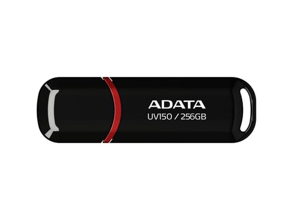 ADATA UV150, 256 GB, USB Type-A, 3.2 Gen 1 (3.1 Gen 1), 100 MB/s, Keps, Svart