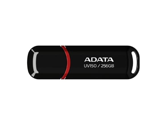 ADATA UV150, 256 GB, USB Type-A, 3.2 Gen 1 (3.1 Gen 1), 100 MB/s, Keps, Svart