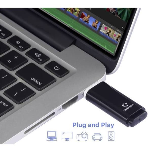 Renkforce RF-USBS-220 Retail USB-minne 128 GB Svart RF-6684360 USB 2.0
