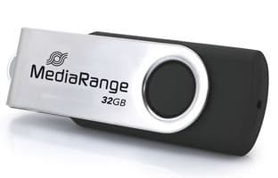 MediaRange MR1952, 32 GB, USB Type-C, 3.2 Gen 1 (3.1 Gen 1), 70 MB/s, Sväng, Svart, Silver