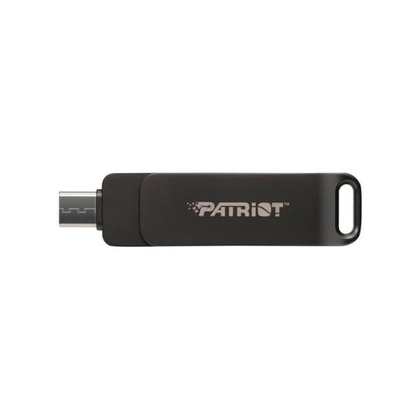 Flashdrive PATRIOT Rage R550 64GB 100 MB/S USB A+C Swivel Design (PE64GR550DSAD) Svart
