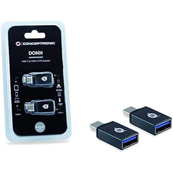 USB 3.2 Gen 1-adapter - CONCEPTRONIC - DONN03G - Set med 2 - USB C till USB A - 10 Gbit/s