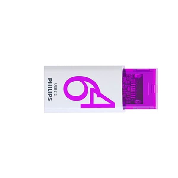 USB-nyckel - PHILIPS - Click Edition - 64 GB - USB-C - 120 MB/s Violett, Vit