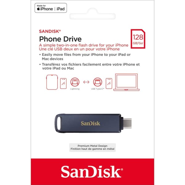 SanDisk USB-stasjon iXpand Phone Drive 128 GB