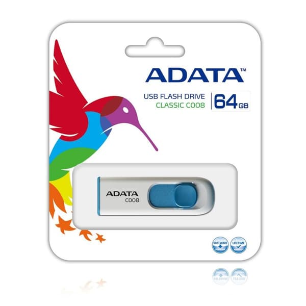 USB-minne Adata 64GB C008 Blå 64 GB