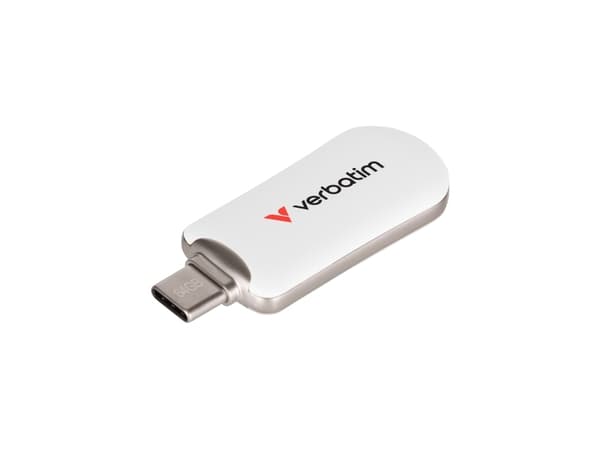 Verbatim 30228, 64 GB, USB Type-C, 3.2 Gen 1 (3.1 Gen 1), 100 MB/s, Uten lokk, Hvit