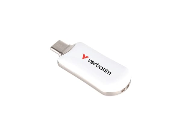 Verbatim 30228, 64 GB, USB Type-C, 3.2 Gen 1 (3.1 Gen 1), 100 MB/s, Uten lokk, Hvit
