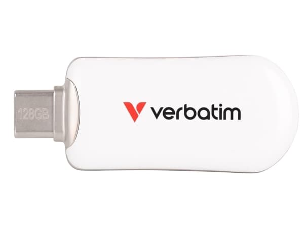 Verbatim 30229, 128 GB, USB Type-C, 3.2 Gen 1 (3.1 Gen 1), 100 MB/s, Utan skyddshatt, Vit