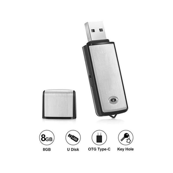 USB Röstinspelare 32G USB Minne Digital Röstinspelare Uppladdningsbar för Intervjuer Mötesinspelning på PC