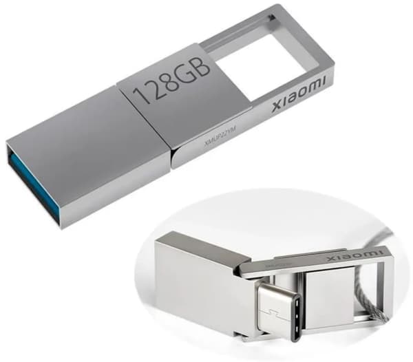 Xiaomi-muistitikku | Kaksoisliitäntä | 128 GB | USB Type-C / USB Type-A | Hopea