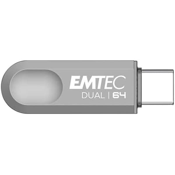USB-nyckel - EMTEC - Dual D280 - 64 GB - USB 3.2 - Läs 80 MB/s - Skriv 20 MB/s