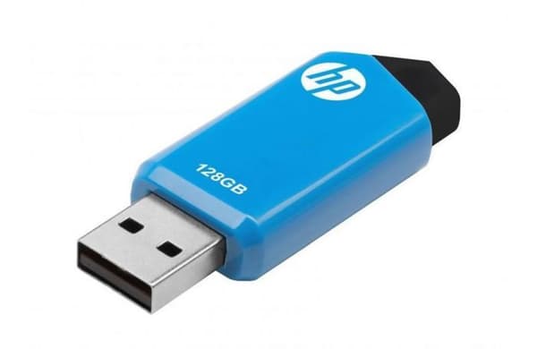 Hp notebooks usb-nyckel - HPFD150W-128 - USB-stick 128GB HP v150w 2.0 Flash Drive (svart/blå) detaljhandel Svart, Blå