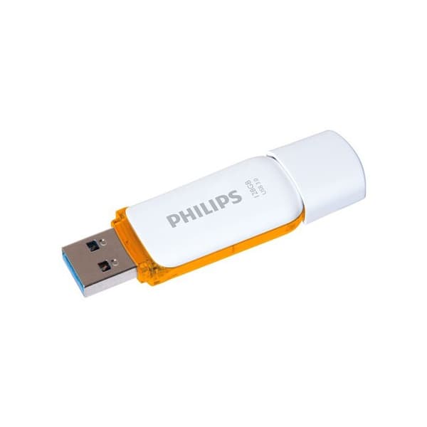 USB-nyckel - PHILIPS - Snow 128 GB - USB 3.0 - Vit och orange