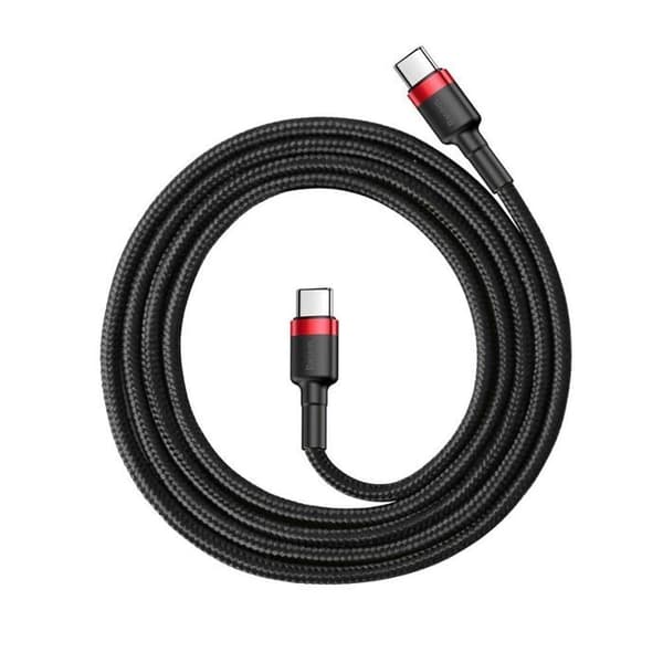 Baseus-kabel CAFULE PD2.0 60 W Typ-C/C (20 V 3 A) 1 m Röd/Svart