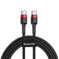 Miniatyrbild 1 av 3: Baseus-kabel CAFULE PD2.0 60 W Typ-C/C (20 V 3 A) 1 m Röd/Svart