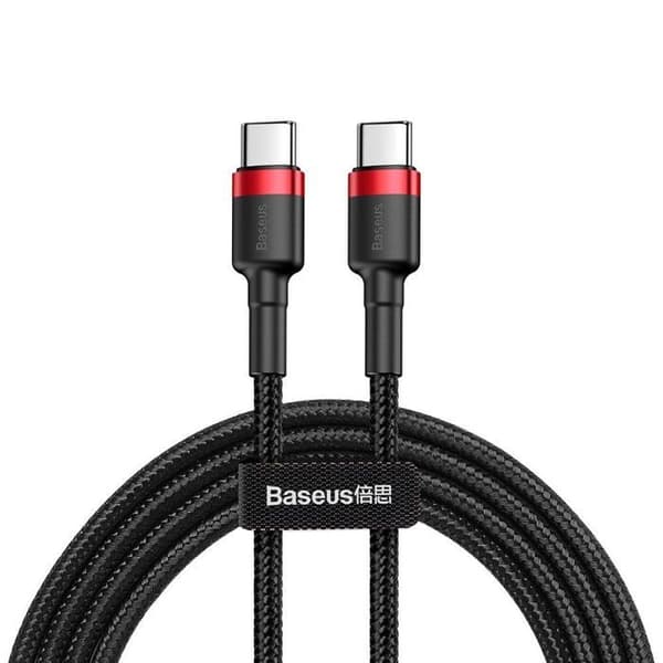 Baseus-kabel CAFULE PD2.0 60 W Typ-C/C (20 V 3 A) 1 m Röd/Svart