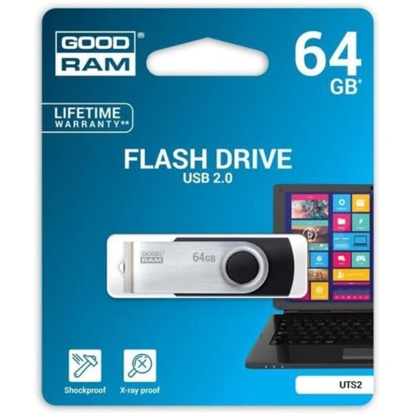 USB-nyckel - BRA RAM - UTS2 - 64 GB - USB 2.0 Svart