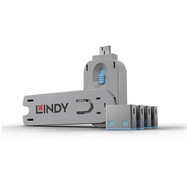 USB-nyckel och USB-portblockerare - LINDY - Blå - USB 2.0 - Datasäkerhet