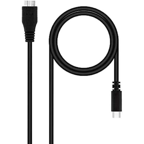 Nanokabel 10.01.1201-BK - USB 3.0-KABEL, TYP USB-C/M-Micro B/M, SVART, 1,0 M