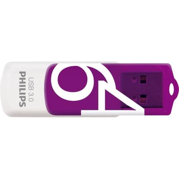 USB-nyckel - PHILIPS - Vivid - 64 GB - USB 3.0 - Färg lila Lila, Vit