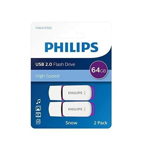 PHILIPS USB FLASH DRIVE SNOW EDITION 64 GB, USB 2.0, 2 PACK FM64FD7