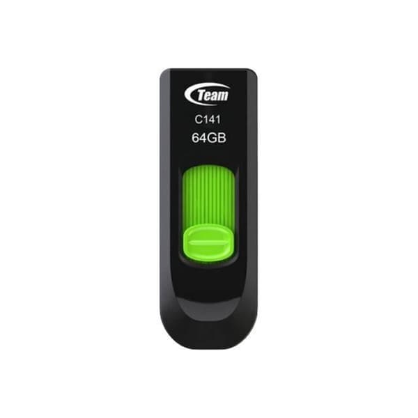 USB-nyckel - TEAM - USB Disk C141 - 64 GB - Grön Svart, Grön