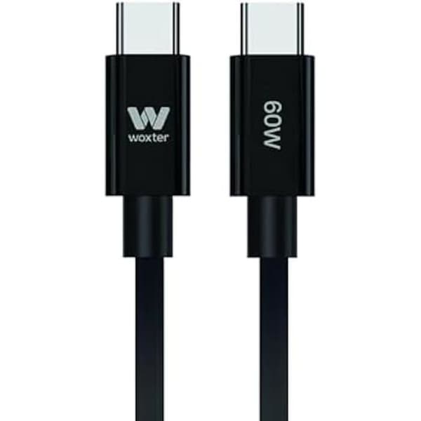 Woxter Type-C-kabel - 60 W effekt, 3m lång, svart, 480 Mbps dataöverföring