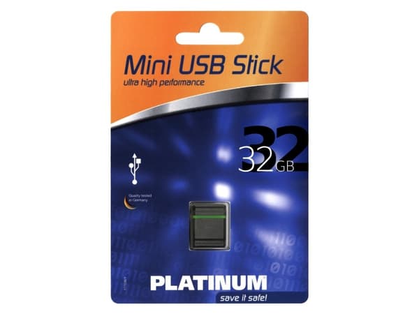 BestMedia Platinum HighSpeed Mini USB Stick - USB-flashstasjon - 32 GB - USB 2.0 - grønn Sort, Grønn