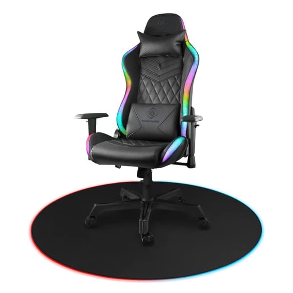DFP430 RGB gaming golvmatta, USB-C, 1100x1100x3mm, svart/RGB
